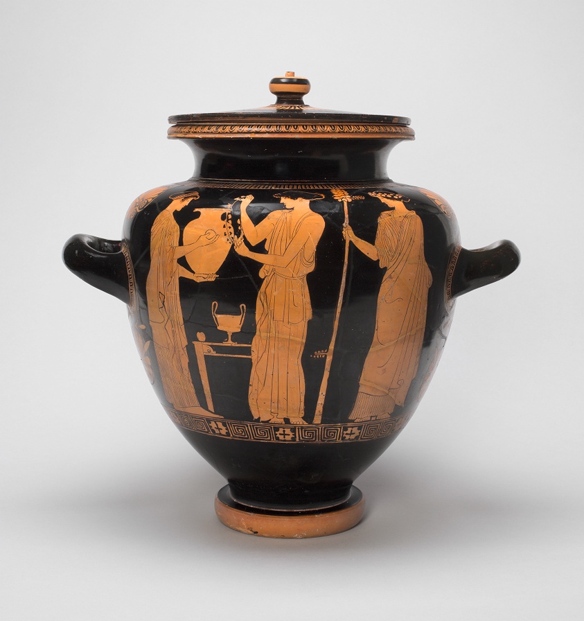 A work made of terracotta, red-figure.