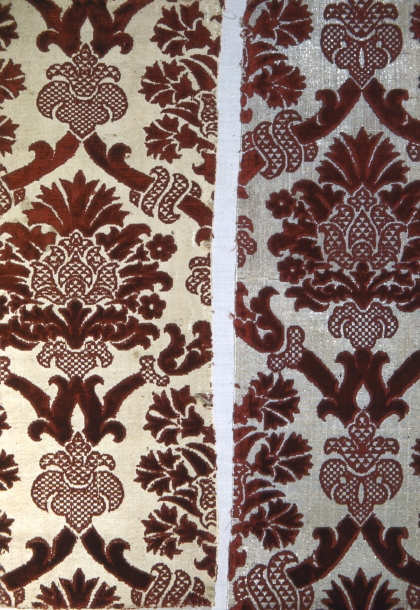 A work made of cisele voided satin velvet.