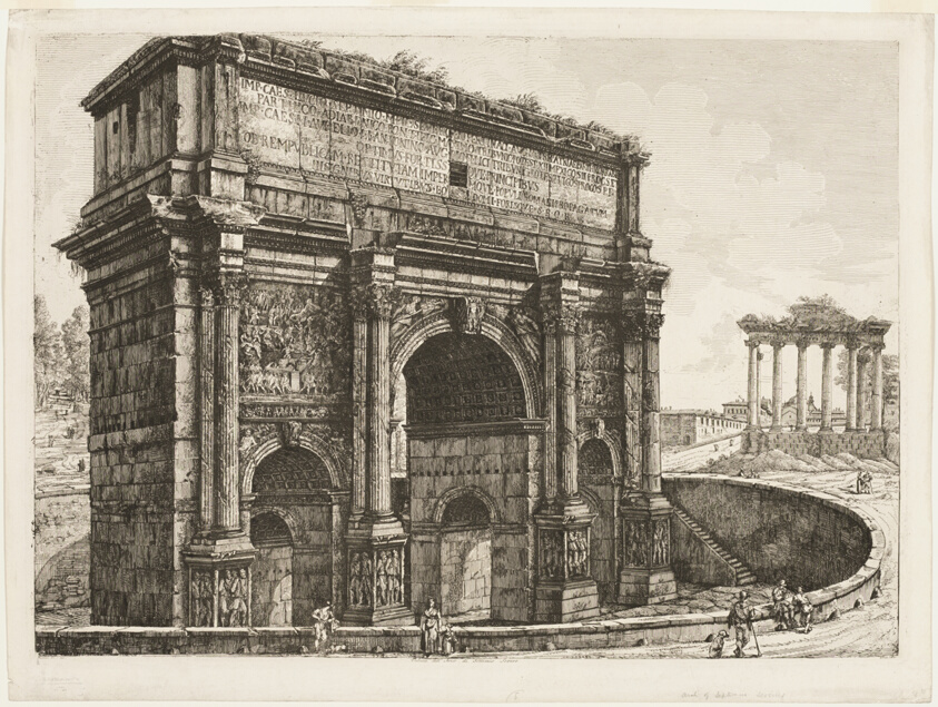 A work made of etching on off-white wove paper.