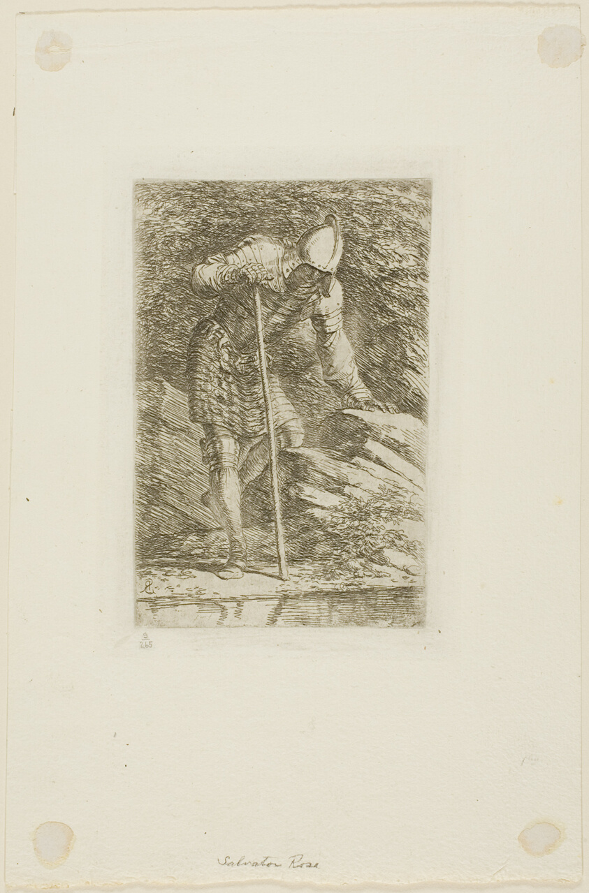 A work made of etching with drypoint on ivory laid paper.