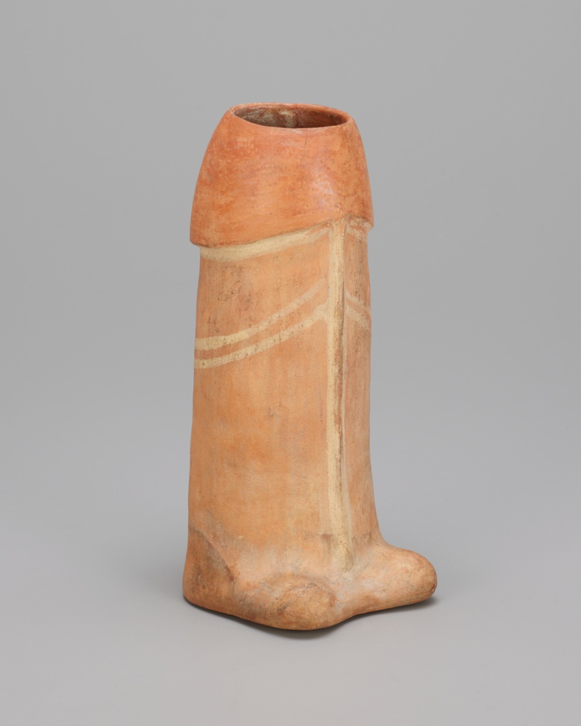 A work made of ceramic and pigment.