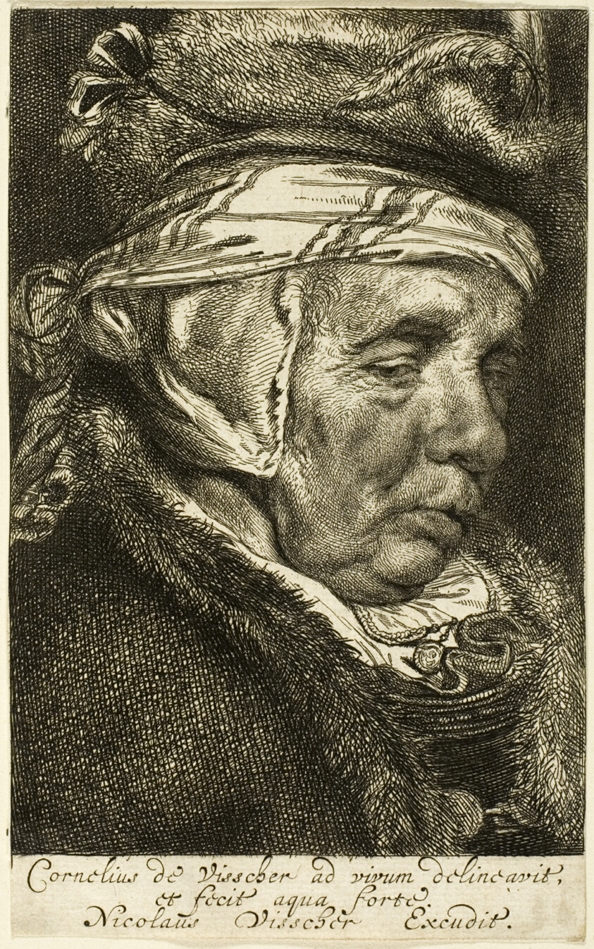 A work made of etching and engraving on ivory laid paper.