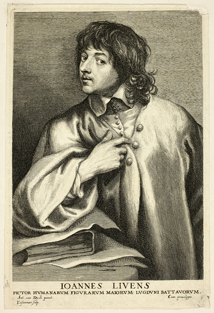 A work made of etching in black on cream laid paper.