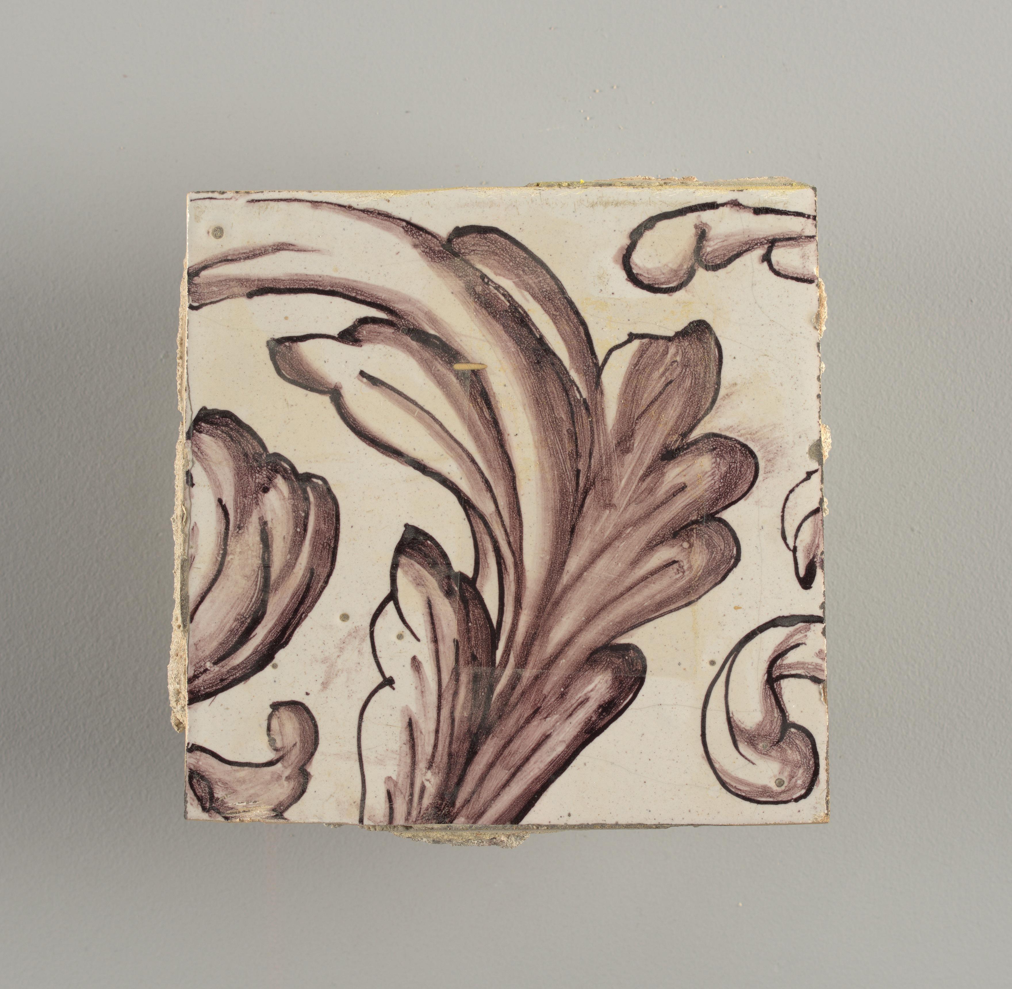 Tile wall facing — Tile wall facing. Tin-glazed earthenware, underglaze.