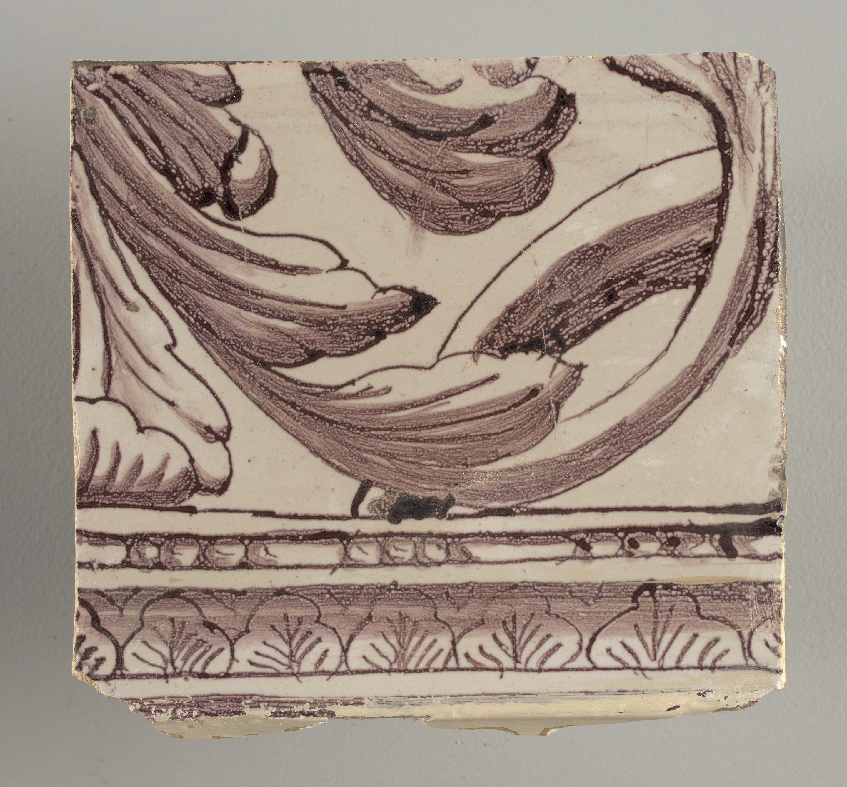 Wall facing — Wall facing. Tin-glazed earthenware, underglaze.