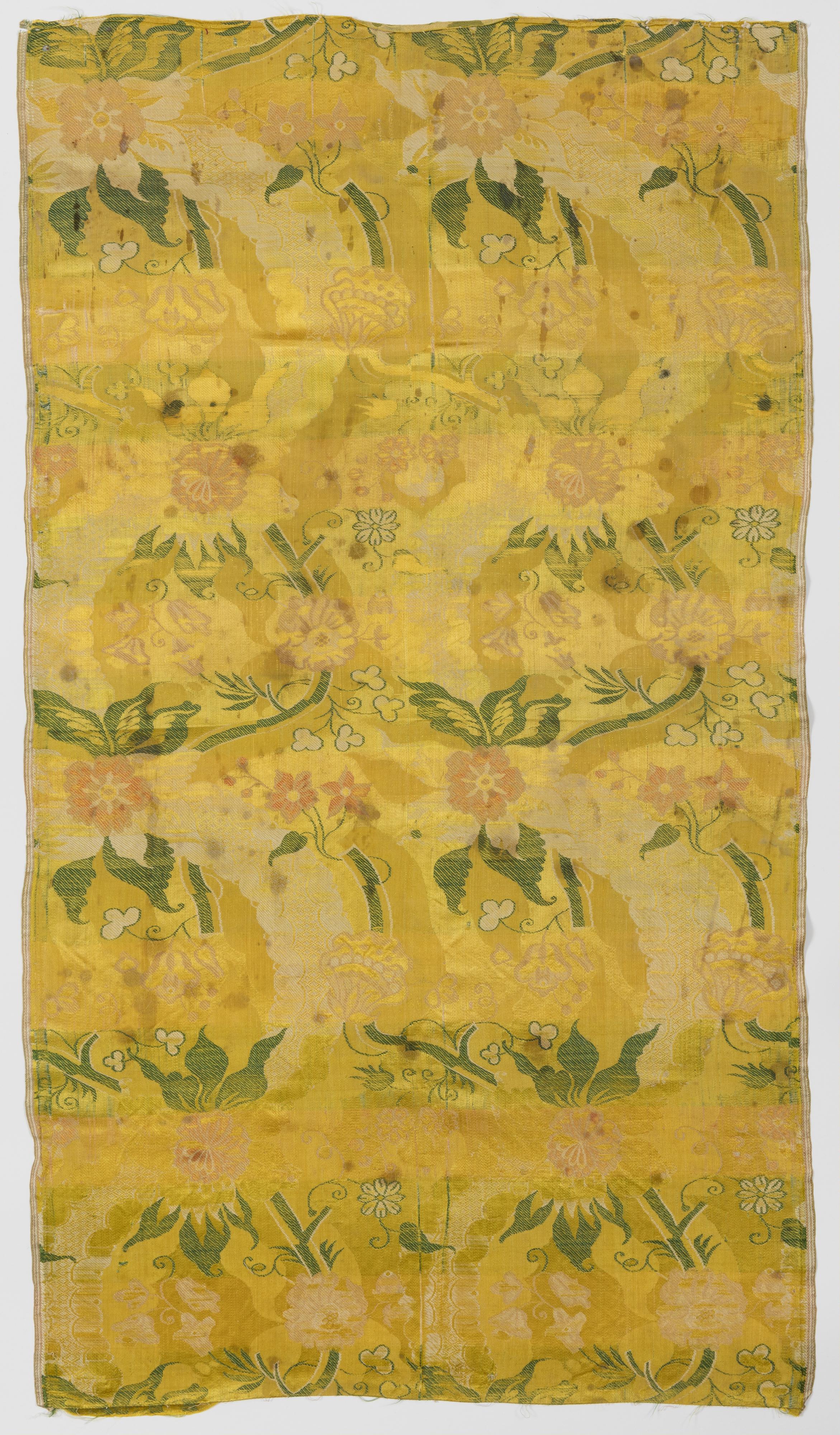Textile — Textile. Medium: silk Technique: 8-harness regular satin weave plus two supplementary wefts with a variety of surface effects.