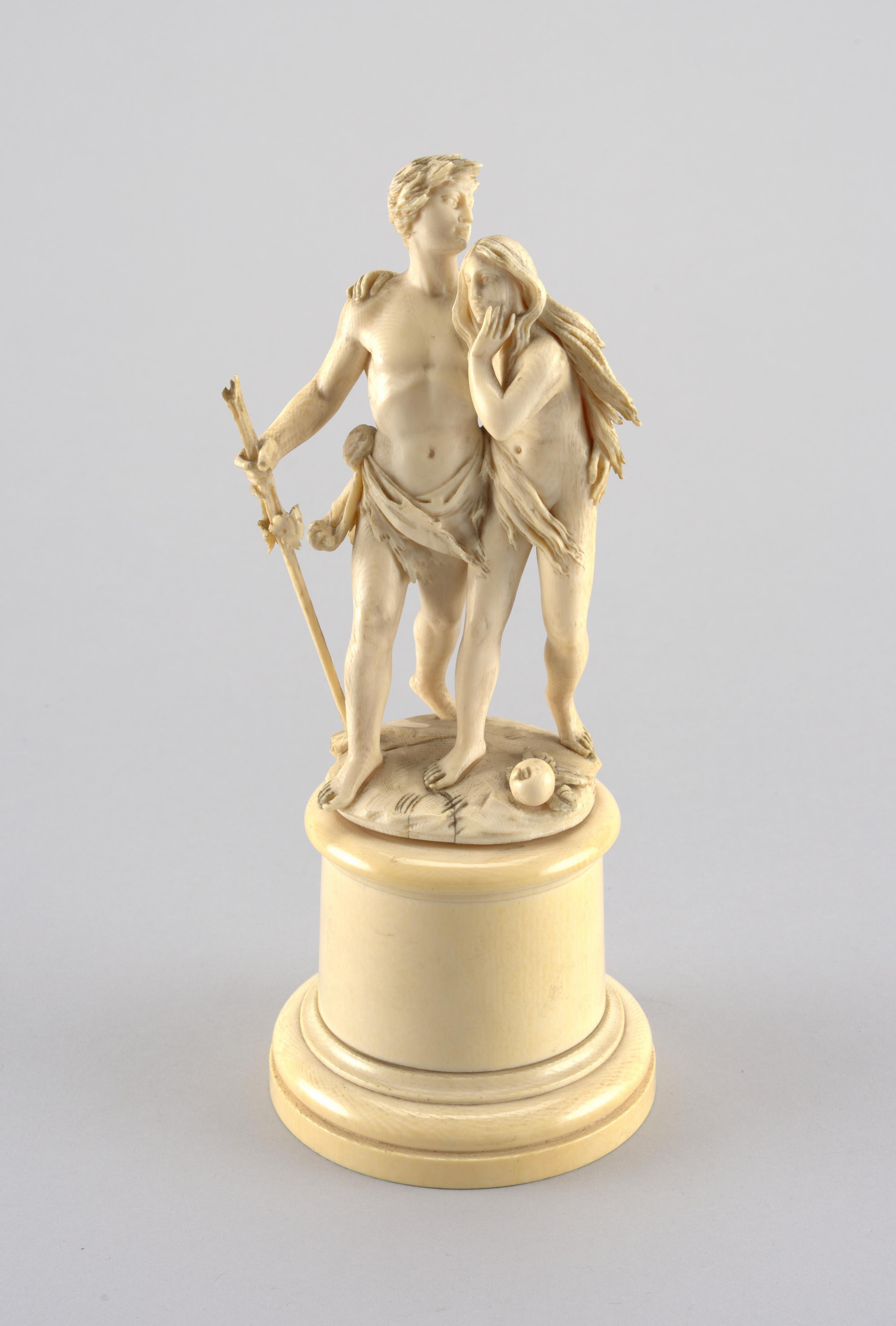 Figural group: adam & eve — Figural group: adam & eve. ivory.