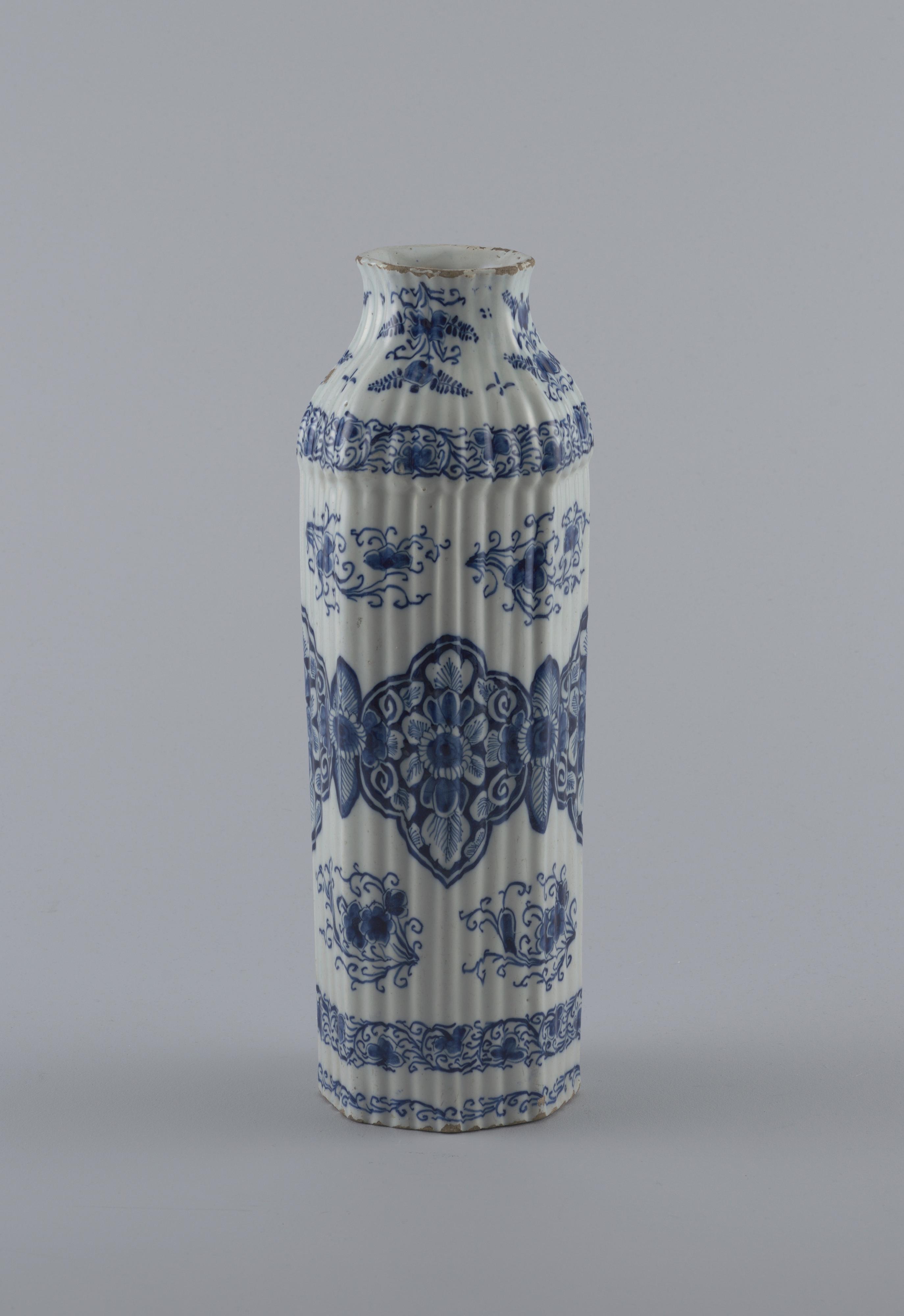 Vase — Vase by Jan Jansz Van Der Laan; De 3 Klokken (the 3 Clocks Factory). Tin-glazed earthenware.