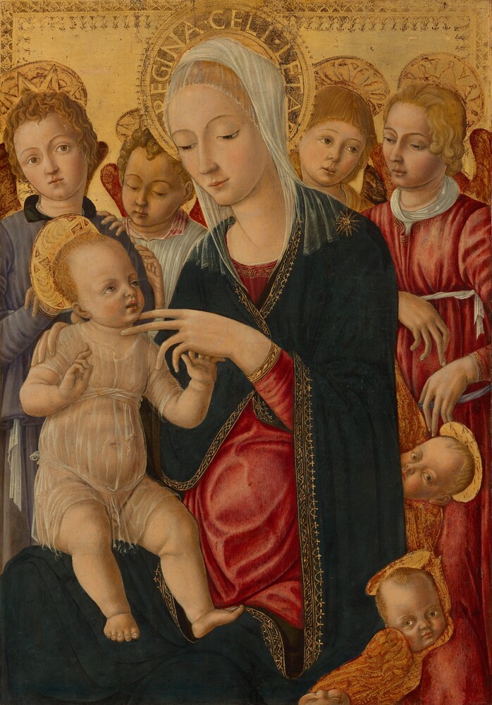 Madonna and Child with Angels and Cherubim — Painting by Matteo di Giovanni. tempera on poplar panel.