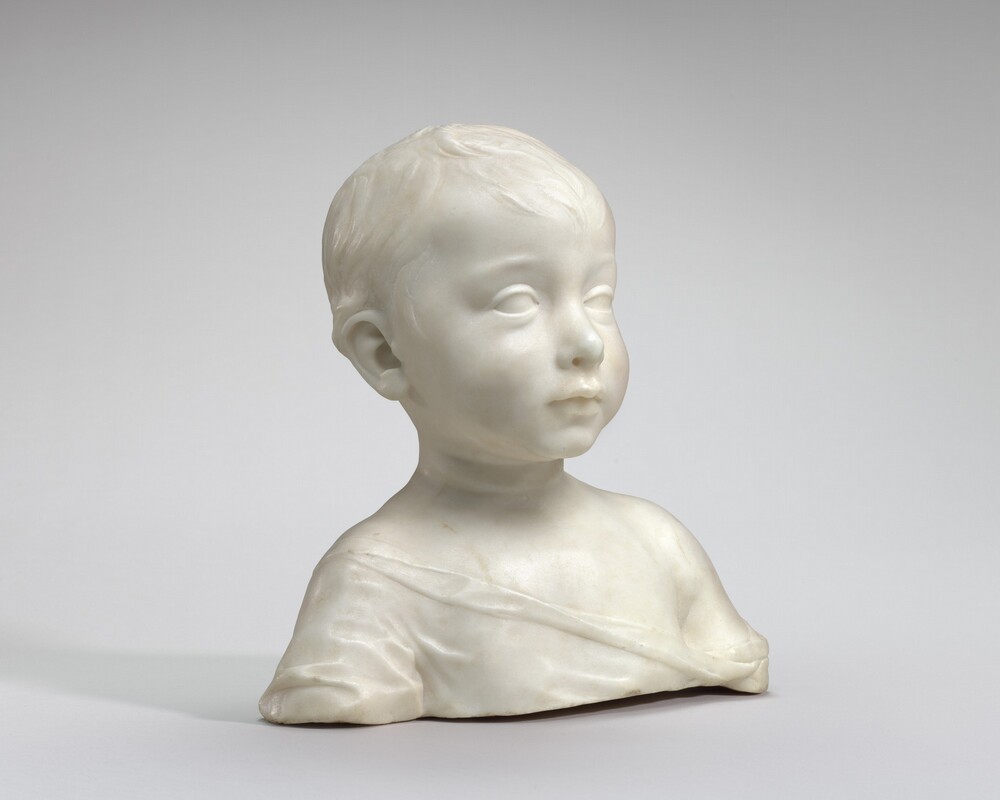A Little Boy — Sculpture by Desiderio da Settignano. marble.