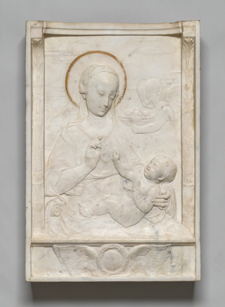 Madonna and Child — Sculpture by Florentine 19th Century. marble.
