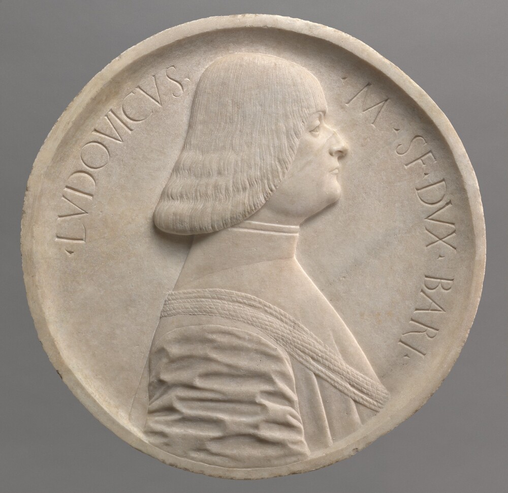 Lodovico Sforza, Duke of Bari — Sculpture by Benedetto Briosco. marble.