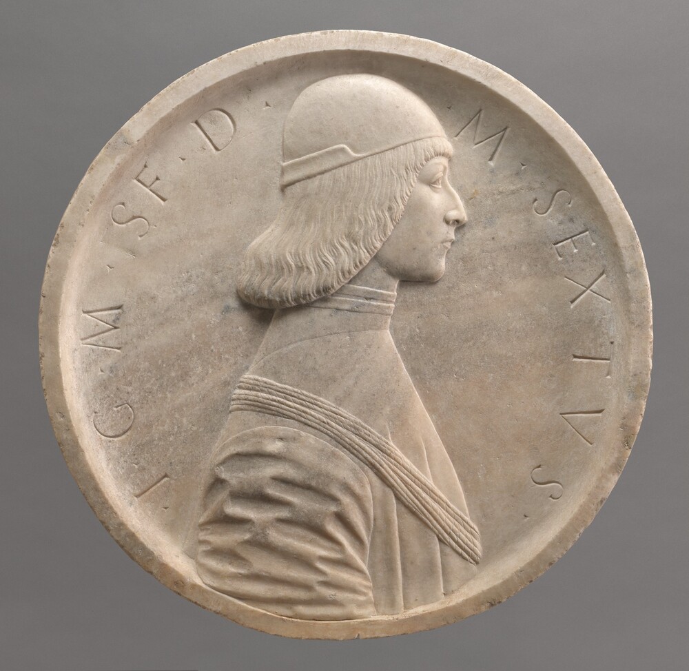 Gian Galeazzo Maria Sforza, Duke of Milan — Sculpture by Workshop of Benedetto Briosco. marble.