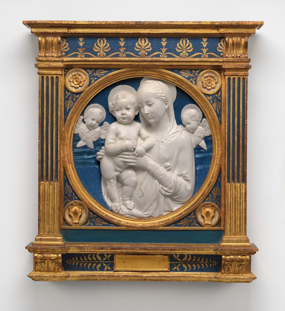 Madonna and Child with Cherubim — Sculpture by Andrea della Robbia. glazed terracotta.