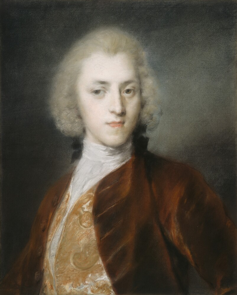Sir John Reade, Baronet — Drawing by Rosalba Carriera. pastel on blue laid paper mounted to canvas (on strainer).