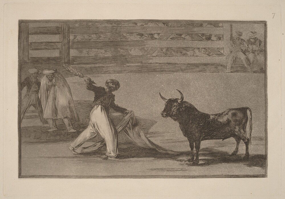 Origen de los arpones o banderillas (Origin of the Harpoons or Banderillas) — Portfolio by Francisco Goya. etching, burnished aquatint and burin [first edition impression].