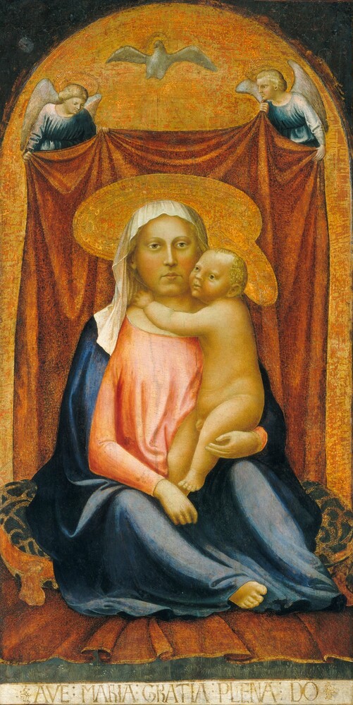 The Madonna of Humility — Painting by Masaccio. tempera (?) on panel.